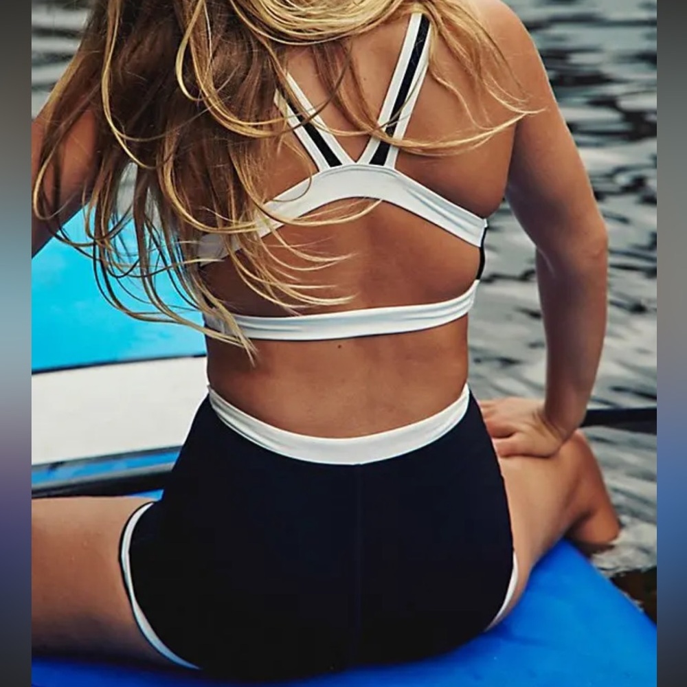 Free People X It's Now Cool The Contour Duo Bikini Set top and bottom Black NWT - Picture 2 of 10